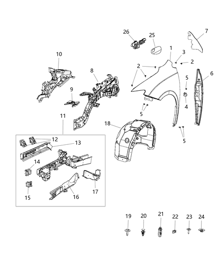 2019 Chrysler Pacifica Tower-Front Suspension Diagram for 68227558AG