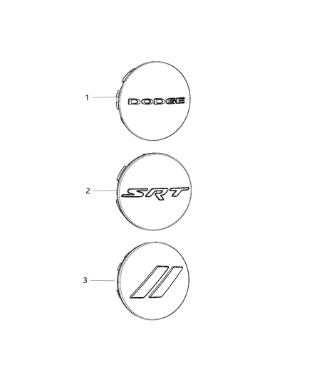 2019 Dodge Challenger Wheel Center Cap Diagram for 6PF01MALAA