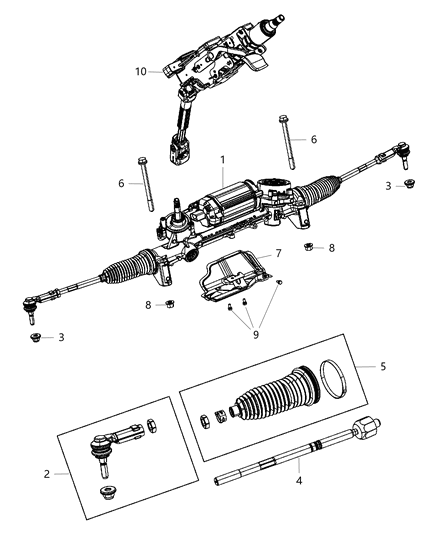 2012 Dodge Dart Rack And Pinion Gear Remanufactured Diagram for R8080078AK
