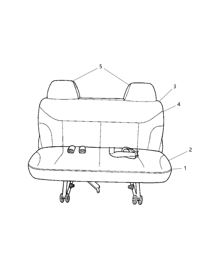 1999 Chrysler Town & Country Rear Seats Diagram 3