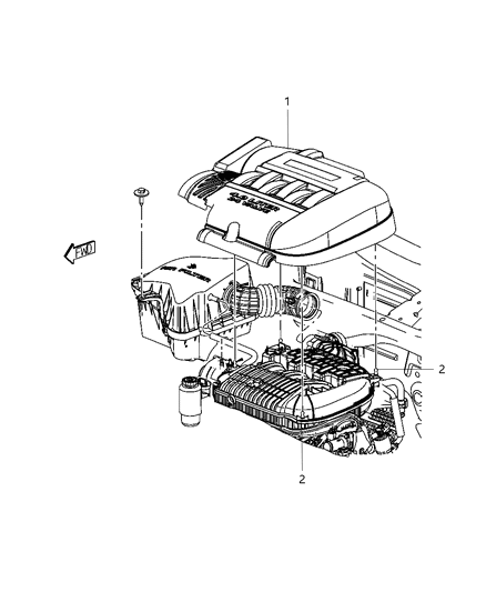 2008 Chrysler Pacifica Engine Cover & Related Parts Diagram