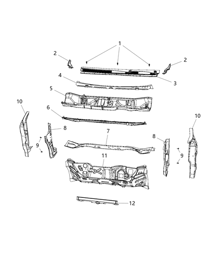 2015 Chrysler 200 CROSSMEMBER-Dash Diagram for 68110152AA