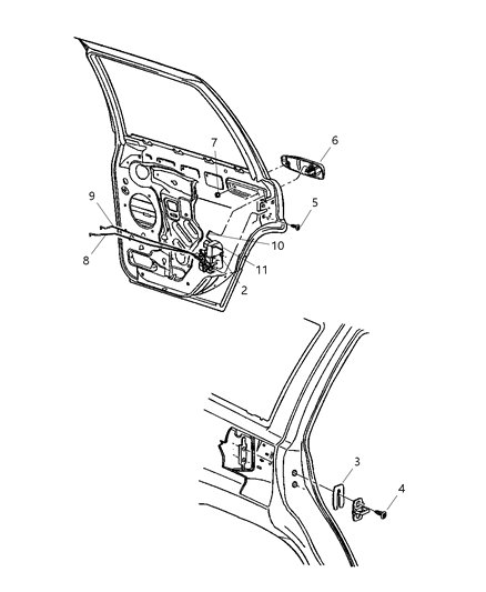 2001 Jeep Grand Cherokee Handle Exterior Door Diagram for 5FW47YUBAB