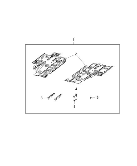 2016 Jeep Cherokee Plate Kit, Skid Diagram 1