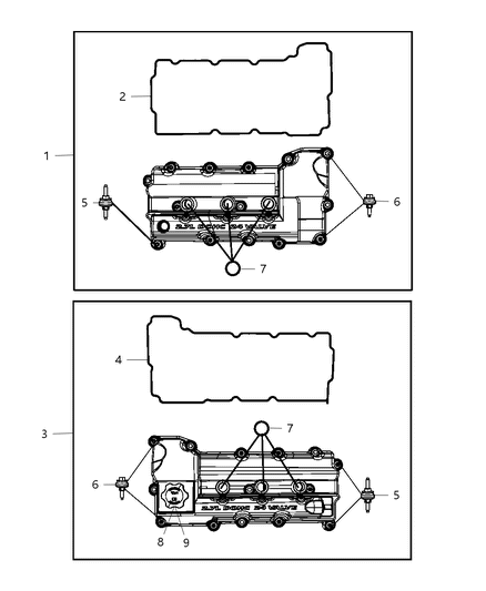 2009 Dodge Journey Cylinder Head & Cover Diagram 7