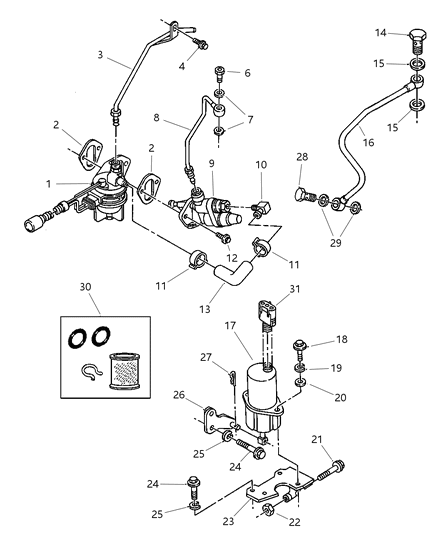 1998 Dodge Ram 3500 Coupling Vacuum Hose Diagram for 4761980