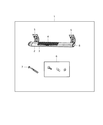 2016 Ram 3500 Step Kit, Tubular Side Diagram 3