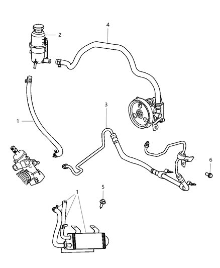 2001 Chrysler PT Cruiser Power Steering Hoses Diagram