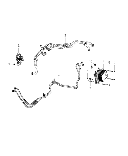 2020 Ram 1500 TRANSLINE-Oil Cooler Pressure And Ret Diagram for 55056859AD