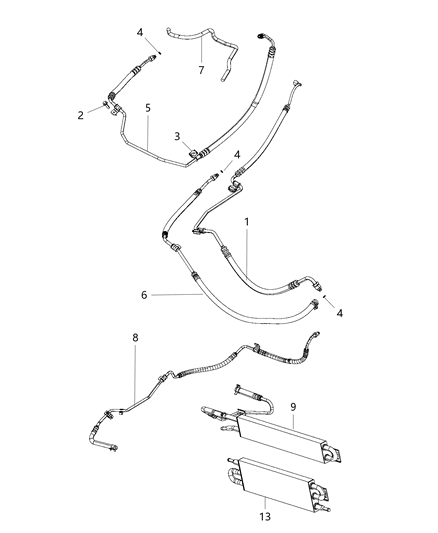 2017 Dodge Charger Hose-Power Steering Pressure Diagram for 68241524AC