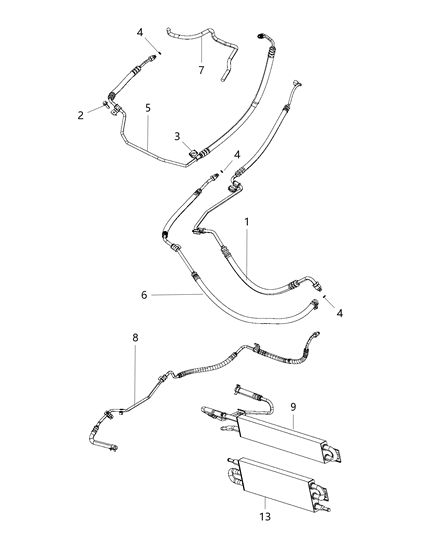 2017 Dodge Charger Hose-Power Steering Return Diagram for 68078545AF