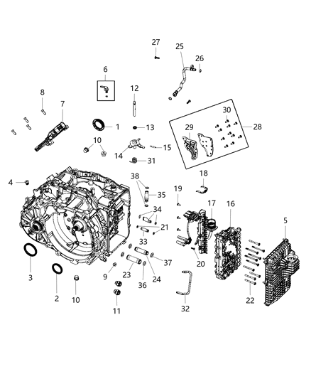 2020 Chrysler Voyager Case & Related Parts Diagram 1