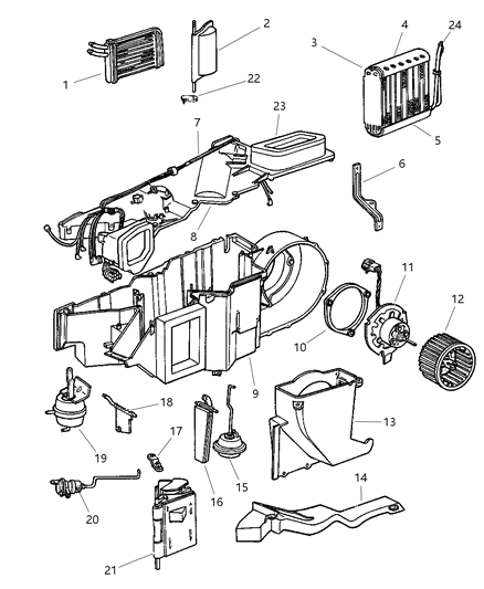 1999 Dodge Durango HEVAC Unit Diagram 1