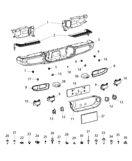 2020 Jeep Gladiator Park Distance Diagram for 6UD42RXFAA