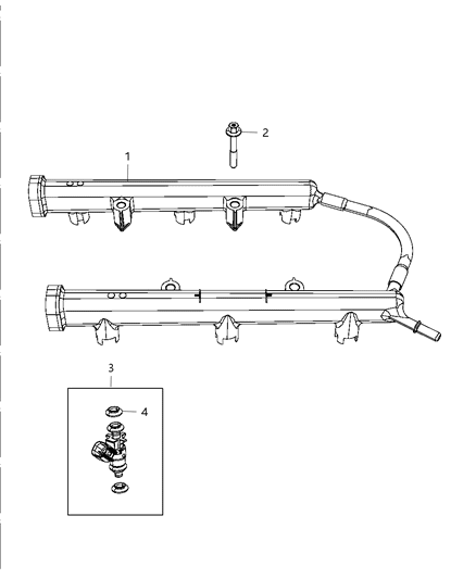 2012 Jeep Wrangler Fuel Rail & Injectors Diagram 2