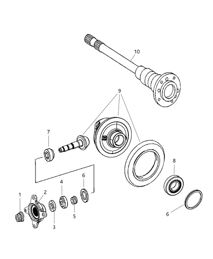 2008 Dodge Sprinter 2500 Differential Assembly, Rear Diagram 2
