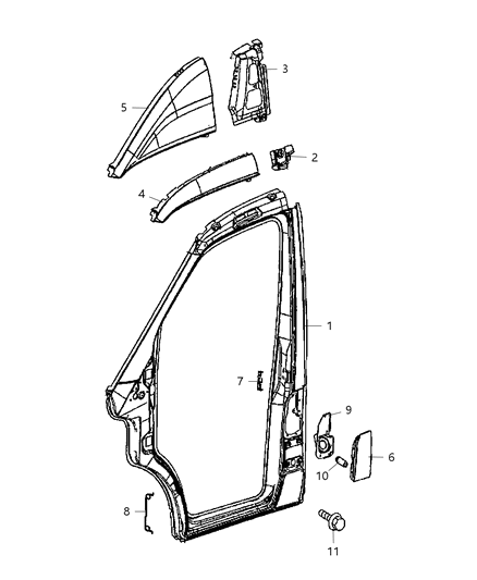 2007 Dodge Sprinter 3500 Panel-Body Side Door Diagram for 68008451AA