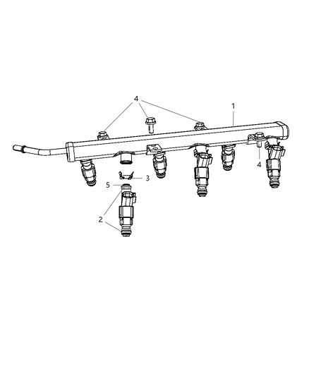 2008 Dodge Grand Caravan Fuel Rail & Injectors Diagram 2