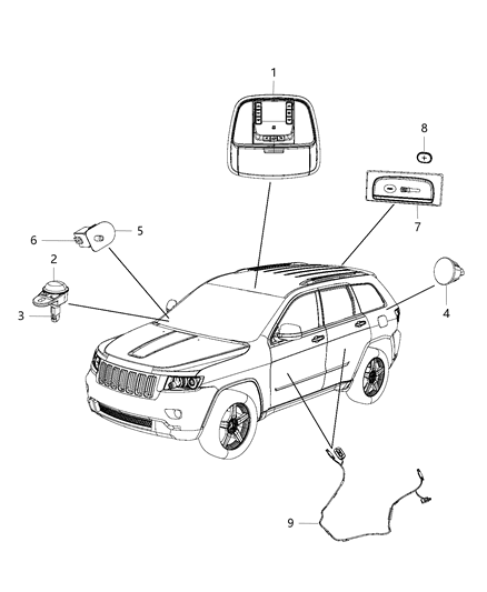 2011 Jeep Grand Cherokee Lamp-Flashlight Diagram for 1GA32HL9AA