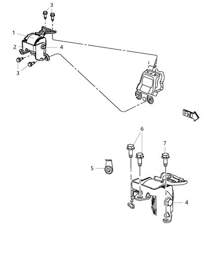 2016 Jeep Compass Engine Mounting Left Side Diagram 2