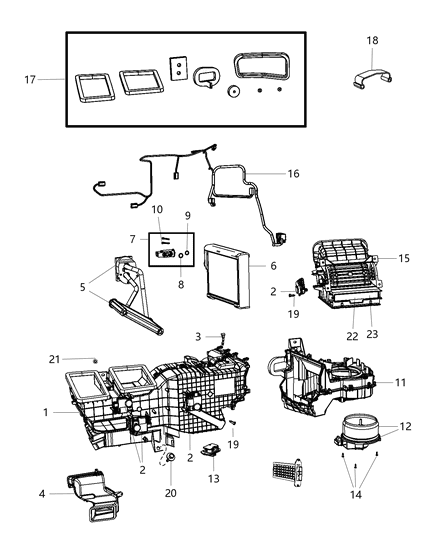 2020 Ram 1500 A/C & Heater Unit Diagram 1