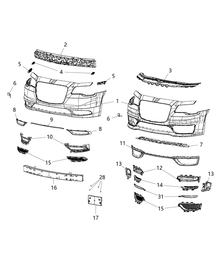 2018 Chrysler 300 Plate Kit Diagram for 68297858AA