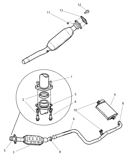 1999 Dodge Neon ISOLATOR-Exhaust Diagram for 4495951