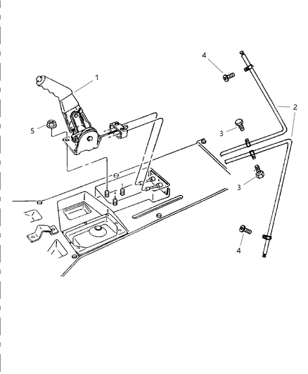 2002 Dodge Viper Lever Assembly & Cables Parking Brake Diagram