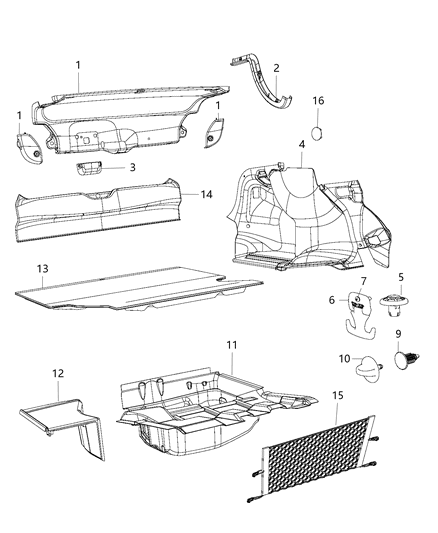 2019 Dodge Charger Carpet-Luggage Compartment Diagram for 68202778AC