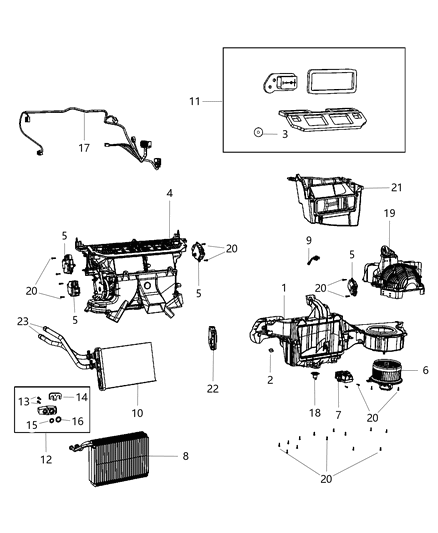 2012 Dodge Charger A/C & Heater Unit Auto Temperature Control Diagram