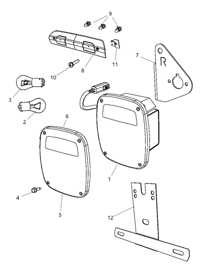 2010 Dodge Ram 2500 Lamps - Rear Diagram 2