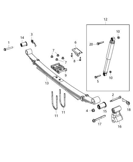 2018 Ram 3500 Pickup Suspension - Rear (Leaf Spring) Diagram