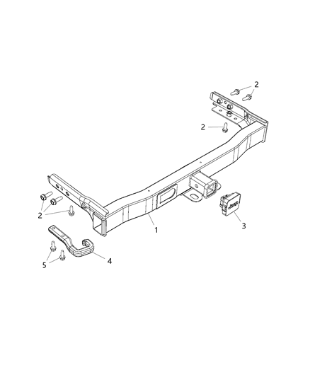 2019 Jeep Cherokee Tow Hooks & Hitch, Rear Diagram