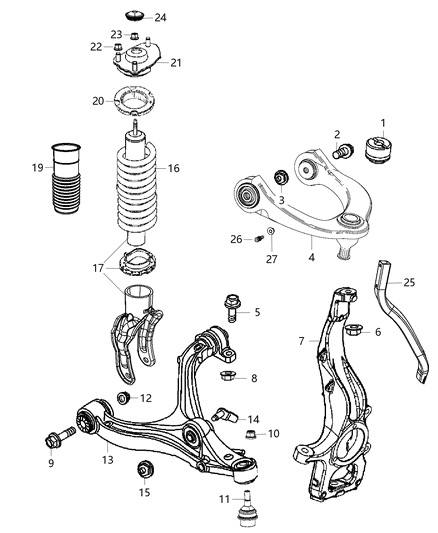 2012 Jeep Grand Cherokee Suspension - Front Diagram