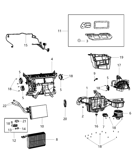 2011 Dodge Charger A/C & Heater Unit Diagram