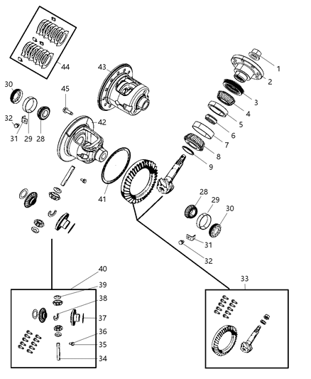 2008 Dodge Dakota Differential Assembly Diagram 1