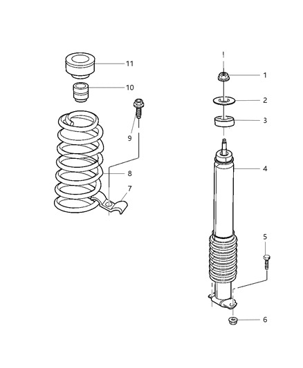 2001 Jeep Cherokee ABSORBER Pkg-Suspension Diagram for 4897412AF