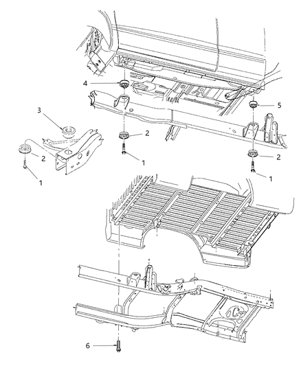 1999 Dodge Dakota Body Hold Down Diagram