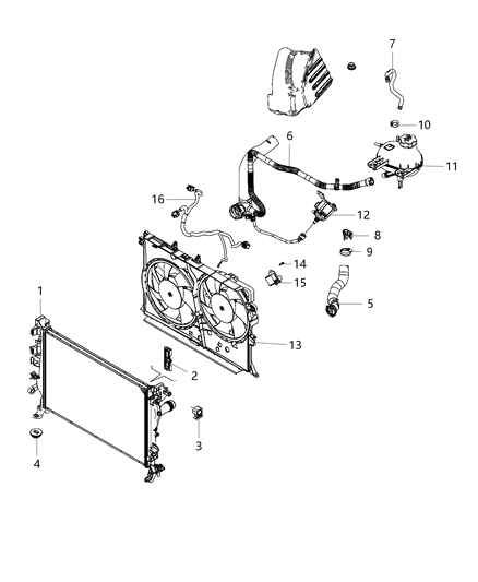 2020 Jeep Renegade Radiator And Related Parts Diagram 4