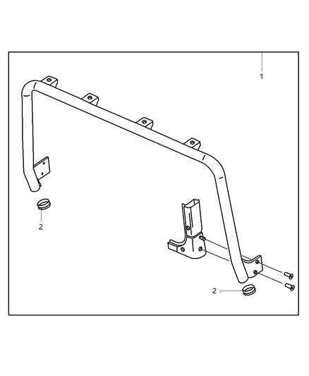 2003 Jeep Wrangler Bar Kit - Light Windshield Diagram