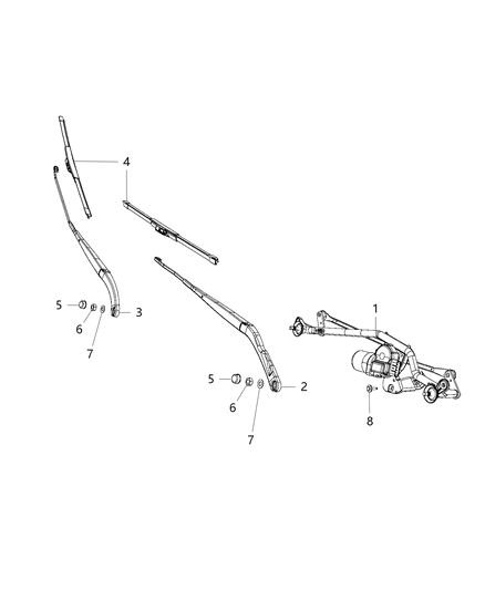 2017 Ram ProMaster City Wiper System, Front Diagram