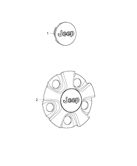 2018 Jeep Cherokee Wheel Cover & Center Caps Diagram