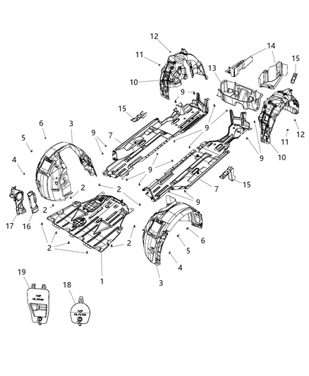 2016 Chrysler 200 Shield-WHEELHOUSE Diagram for 68102924AD