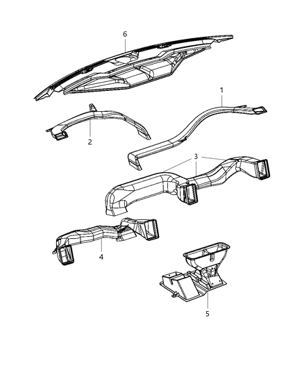 2009 Dodge Ram 1500 Ducts, Front Diagram