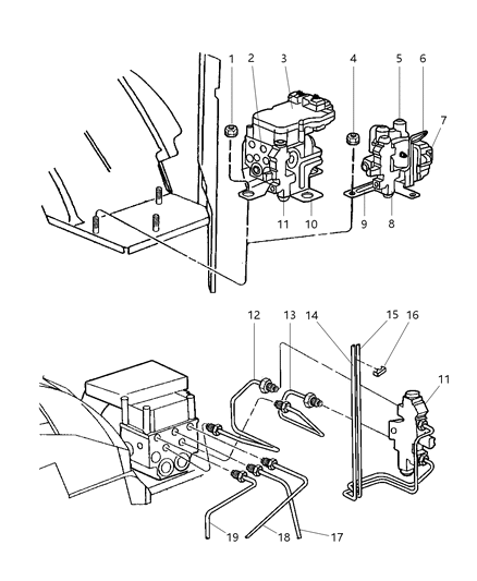 2001 Dodge Ram Wagon Hydraulic Control Unit Diagram