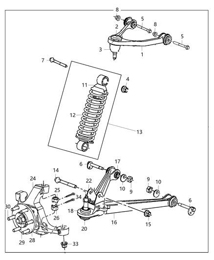 2013 Dodge Viper Front Lower Control Arm Diagram for 5290691AF