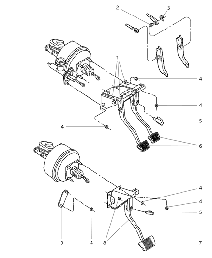 1999 Jeep Wrangler Brake Pedals Diagram 1