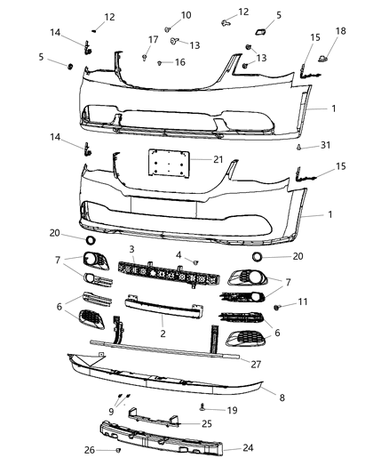 2012 Dodge Grand Caravan ABSORBER-Front Energy Diagram for 68086489AA