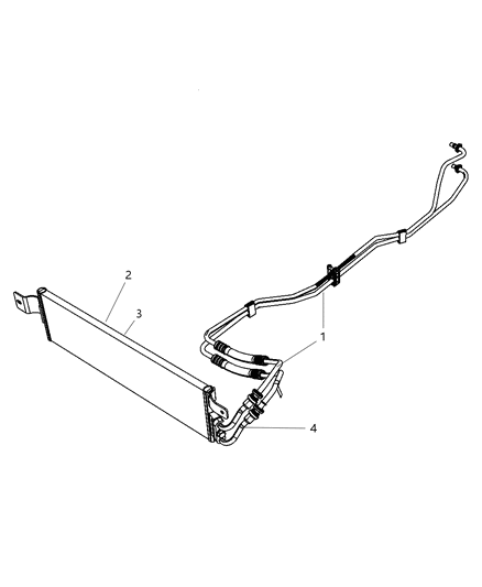 2007 Jeep Wrangler Transmission Oil Cooler & Lines Diagram