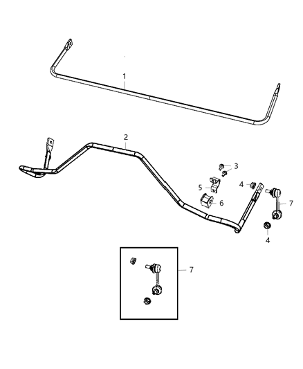 2017 Jeep Patriot Stabilizer Bar - Rear Diagram